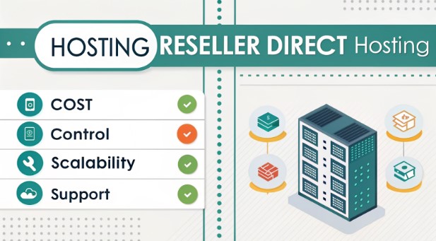 直接託管與代理商託管服務的比較圖示