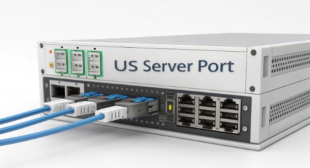 美國伺服器上的連接埠輪換安全示意圖