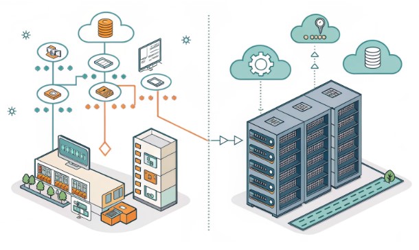 無伺服器與傳統伺服器架構對比圖