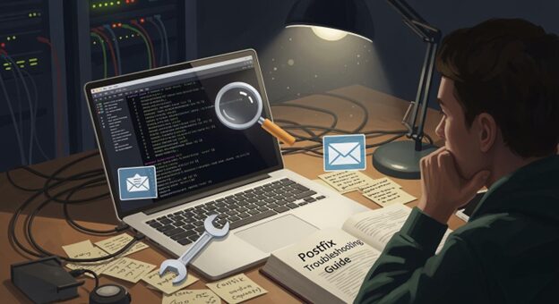 Postfix startup error troubleshooting flowchart