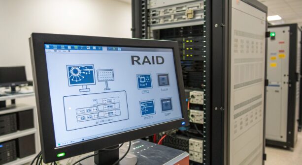 美国服务器RAID卡配置界面与操作步骤示意图