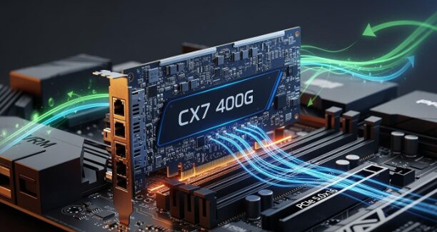 CX7 400G 網卡插在 PCIe 5.0 x16 伺服器插槽