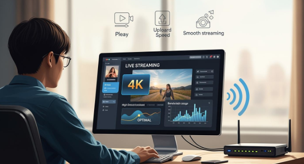 示意圖：25Mbps 上行頻寬優化 4K 直播