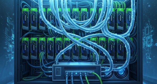 采用液冷技术的 NVIDIA 数据中心服务器机架