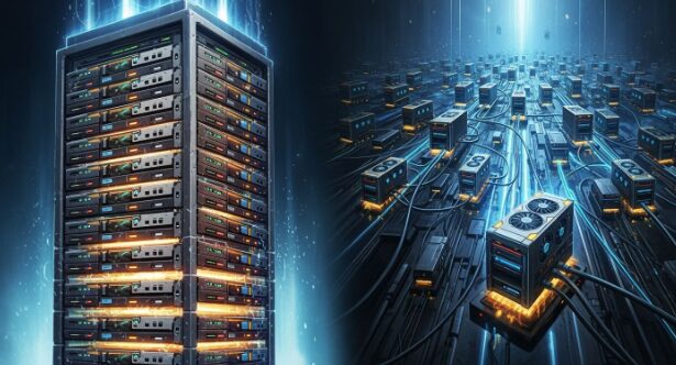 圖表比較 1,000 卡超級節點與 100,000 卡超級集群