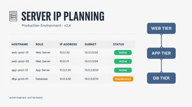Hong Kong hosting server IP planning diagram