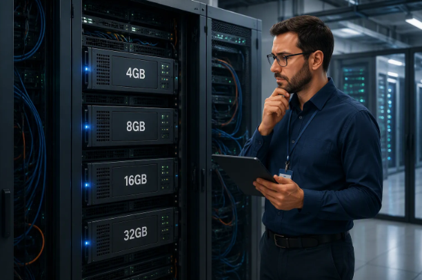 香港服务器内存方案 4GB 至 32GB 示意图