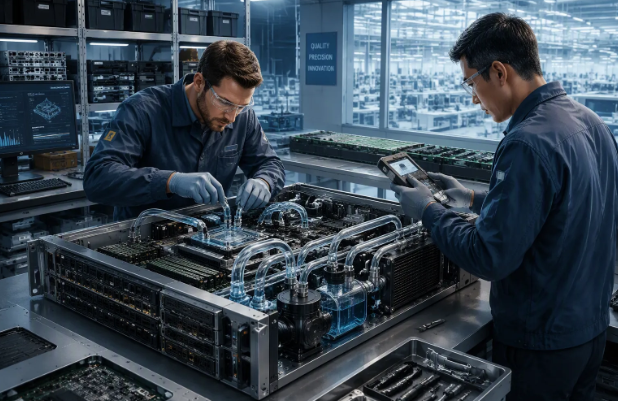 Liquid-cooled server production line in factory Liquid-cooled server production line in factory