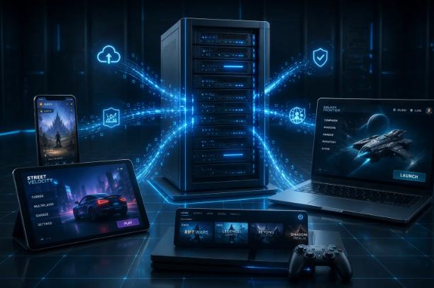 Cross-platform game data sync through servers Cross-platform game data sync through servers