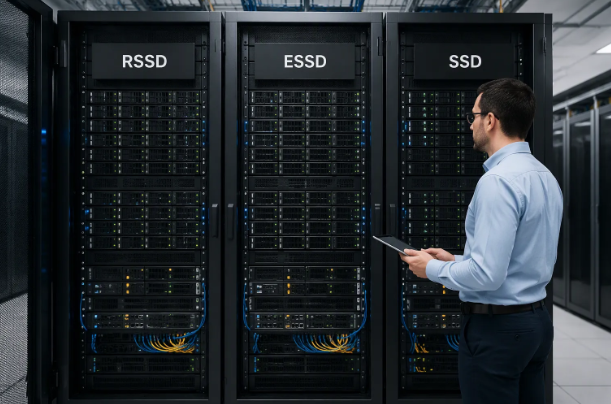 Comparison of RSSD, ESSD and SSD in US servers