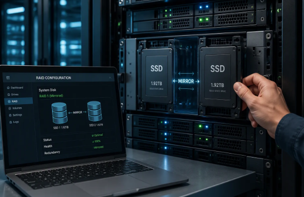 RAID 1 server system disk redundancy setup RAID 1 server system disk redundancy setup