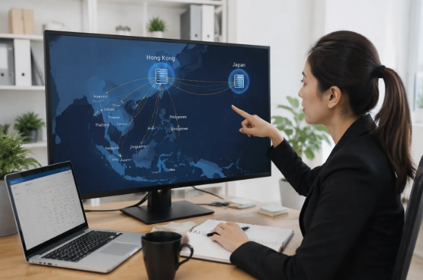 Map comparing Hong Kong and Japan servers for SEA
